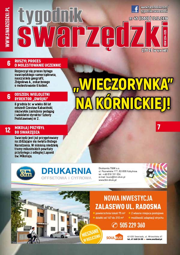 TygodnikSwarzedzki Okladka 45 2019h