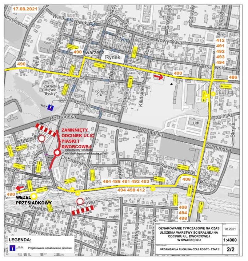 Ulica Dworcowa zamknięta 1 Portal Swarzedzki remont Dworcowa 02