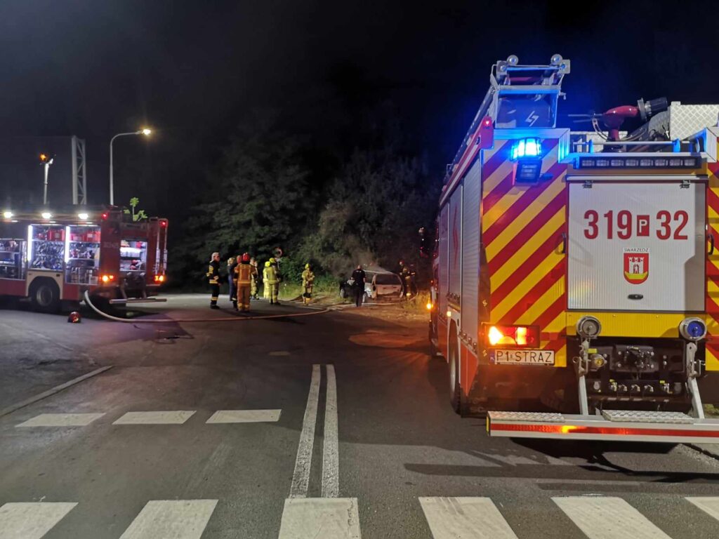 Ogien wporzuconym aucie 2